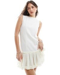 Miss Selfridge - Sleeveless Dropped Waist Mini Dress - Lyst