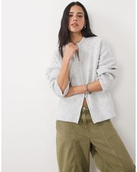 4th & Reckless - High Neck Double Zip Knitted Rib Jacket - Lyst