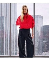 Bershka - Petite Double-Fabric Darted Trousers - Lyst