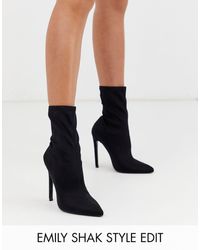 ASOS Черные Ботильоны На Высоком Каблуке - Черный