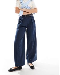 ASOS - Tailored Relaxed Cropped Trousers With Faux Leather Belt - Lyst