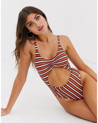 Free Society Trikini a righe - Multicolore