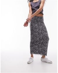 TOPSHOP - Mesh Lace Print Jersey Maxi Skirt - Lyst