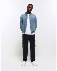 River Island - Regular Fit Utility Cargo Jeans - Lyst