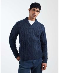 Levi's - Jersey Azul Marino Jaspeado Con Cuello Esmoquin De Punto De Ochos Polaris De - Lyst