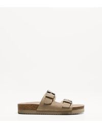 Bershka - Buckled Flat Slider Sandals - Lyst