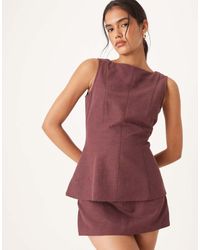 ASOS - Top Van Co-Ord Set Met Linnenlook En Lange Pasvorm - Lyst