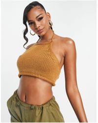 ASOS - Knitted Halter Neck Cami With Tie Back Detail - Lyst