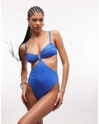 ASOS - Rory Spliced Rib Vwire Swimsuit - Lyst