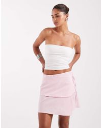 JJXX - Linen Blend Asymetric Tie Waist Mini Skirt - Lyst