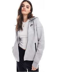 Nike - Sudadera oscuro jaspeado con capucha y cremallera tech fleece - Lyst
