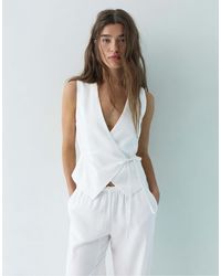 Pull&Bear - – trägertop aus leinenmix - Lyst