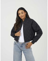 Brave Soul - Diamond Quilted Bomber Jacket - Lyst