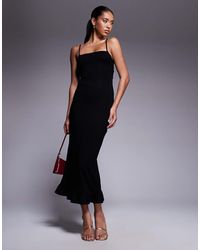 ASOS - Lace Up Back Strappy Cami Maxi Dress With Ruffle Hem - Lyst