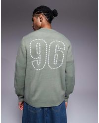ASOS - Relaxed Knitted Crew Neck Jumper With 96 Graphic - Lyst
