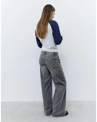 Pull&Bear - Low Waist Wide Leg Jeans - Lyst