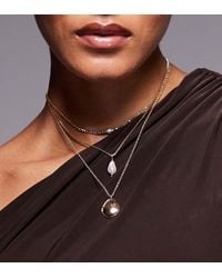 8 Other Reasons - Collar De Varias Hileras Con Colgante Circular Y Perla Chapado En Oro De 18 Quilates De - Lyst