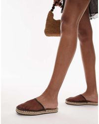 TOPSHOP - Mules Marrón Estilo Alpargatas Harry De - Lyst