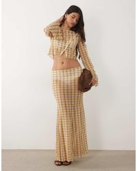 ASOS - Co-Ord Printed Mesh Maxi Skirt - Lyst