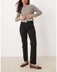 Abercrombie & Fitch - Vaqueros Negros De Corte Recto Y Talle Muy Alto De Estilo Años 90 Curve Love De - Lyst