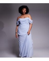 ASOS - Asos Design Curve Georgette Bardot Bridesmaids Dress - Lyst