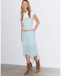 Stradivarius - Lace Midi Skirt - Lyst