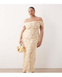 Pretty Lavish Curve - Cowl Neck Cold Shoulder Slip Maxi Dress - Lyst