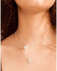 Pilgrim - – shift – versilberte halskette im 2-in-1-set - Lyst