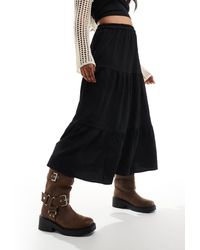 New Look - Tiered Midi Skirt - Lyst
