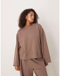 ASOS - Asos Design Curve Interlock Oversized Crew Neck Top - Lyst