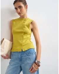 TOPSHOP - Button Through Vest - Lyst