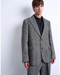 TOPMAN - Relaxed Herringbone Wool Blend Blazer - Lyst