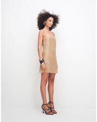 Mango - Square Neck Strappy Mini Dress With Embellishment - Lyst