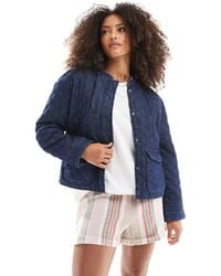 ONLY - Quilted Denim Jacket With Front Pocket Detail - Lyst