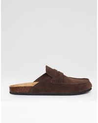 Threadbare - Faux Suede Penny Loafer Sandals - Lyst