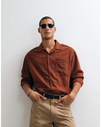 ASOS - Co-Ord Boxy Oversized Revere Linen Blend Shirt - Lyst