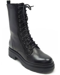 OFF THE HOOK - Camden Biker Leather Lace Ups High Boots - Lyst