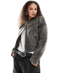 Urbancode - Distressed Leather Motor Jacket - Lyst