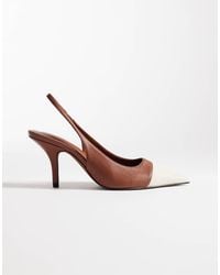 ASOS - Sylvie Two Tone Slingback Mid Heel Shoes - Lyst