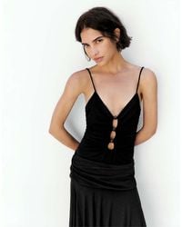 Pull&Bear - Strappy Cut-Out Bodysuit With Appliques - Lyst