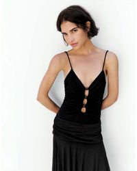 Pull&Bear - Body Con Spalline E Cut-Out Con Applicazioni - Lyst