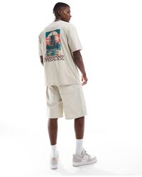 Only & Sons - T-Shirt Met Oversized Pasvorm En Paradise-Print Op De Achterkant - Lyst
