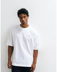 Lacoste - T-Shirt Met Korte Mouwen En Logo Van Zware Katoen - Lyst