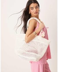 ASOS - – tragetasche aus offen geflochtenem stroh - Lyst