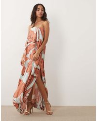 ASOS - Satin Bubble Bandeau Maxi Dress - Lyst