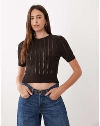 ASOS - Knitted Short Sleeve Top - Lyst
