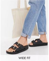 london rebel double buckle footbed sandals