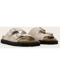 AllSaints - – randal – flauschige wildleder-sandalen - Lyst