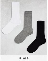 ASOS - 3 Pack Slouch Long Ankle Socks - Lyst