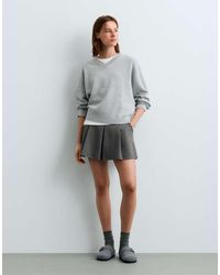 Oysho - Short Pleated Piqué Cotton Skirt - Lyst
